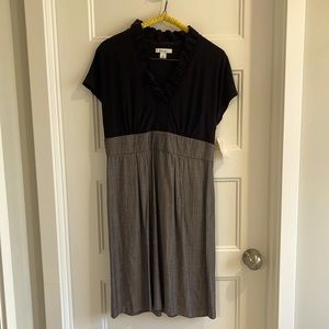 NWT cute casual dress for many different occasions. Black ruffle around neckline